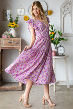 Load image into Gallery viewer, Pink Posey V-Neck Ruffled Midi Dress