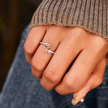 Load image into Gallery viewer, Rose Shape Inlaid Zircon Bypass Ring