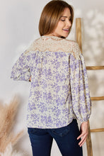 Load image into Gallery viewer, Hailey & Co Full Size Lace Detail Printed Blouse