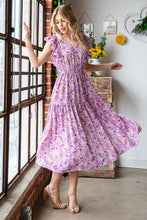 Load image into Gallery viewer, Pink Posey V-Neck Ruffled Midi Dress