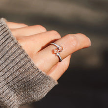Load image into Gallery viewer, Rose Shape Inlaid Zircon Bypass Ring
