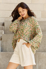 Load image into Gallery viewer, Blossoming Full Size Balloon Sleeve Floral Blouse