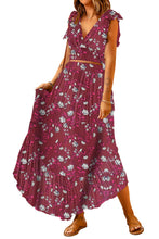 Load image into Gallery viewer, Sunny Day Tie Back floral Cropped Top and Maxi Skirt Set