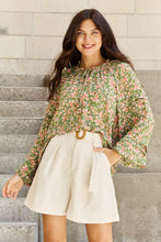Load image into Gallery viewer, Blossoming Full Size Balloon Sleeve Floral Blouse