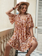 Load image into Gallery viewer, Plus Size Floral Crochet Flutter Sleeve Dress