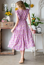 Load image into Gallery viewer, Pink Posey V-Neck Ruffled Midi Dress