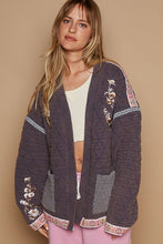Load image into Gallery viewer, POL Embroidered Open Front Long Sleeve Jacket
