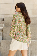 Load image into Gallery viewer, Blossoming Full Size Balloon Sleeve Floral Blouse