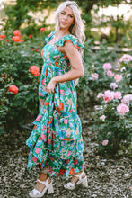 Load image into Gallery viewer, Retro Garden Tiered Ruffled Printed Sleeveless Dress