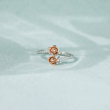 Load image into Gallery viewer, Rose Shape Inlaid Zircon Bypass Ring