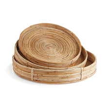 Load image into Gallery viewer, Cane Rattan Round Trays, Set of 3