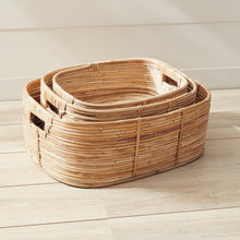 Load image into Gallery viewer, Cane Rattan Rectangular Baskets, Set of 3