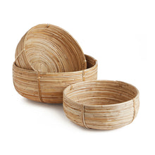 Load image into Gallery viewer, Cane Rattan Low Baskets, Set of 3