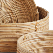 Load image into Gallery viewer, Cane Rattan Low Baskets, Set of 3