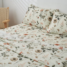 Load image into Gallery viewer, Enchanted Meadow Bed in a bag Set - Victoria Garden Delicate Floral Symphony in Beige, Rose, and Soft Green, Luxuriously Soft Quilted Set