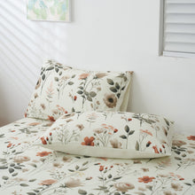 Load image into Gallery viewer, Enchanted Meadow Bed in a bag Set - Victoria Garden Delicate Floral Symphony in Beige, Rose, and Soft Green, Luxuriously Soft Quilted Set