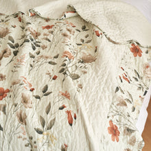 Load image into Gallery viewer, Enchanted Meadow Bed in a bag Set - Victoria Garden Delicate Floral Symphony in Beige, Rose, and Soft Green, Luxuriously Soft Quilted Set