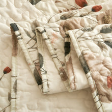 Load image into Gallery viewer, Enchanted Meadow Bed in a bag Set - Victoria Garden Delicate Floral Symphony in Beige, Rose, and Soft Green, Luxuriously Soft Quilted Set
