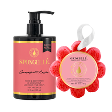 Load image into Gallery viewer, Grapefruit Cassis Boxed Flower & Body Wash Refill Set