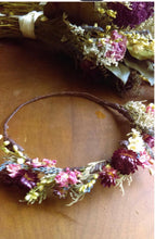 Load image into Gallery viewer, Chianti Collection Dried Flower Crown, Autumn Lavender, Wine Tones, Maroon, Fuchsia