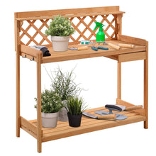 Load image into Gallery viewer, Outdoor Home Garden Wooden Potting Bench with Storage Drawer