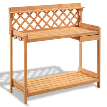 Load image into Gallery viewer, Outdoor Home Garden Wooden Potting Bench with Storage Drawer
