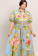 Load image into Gallery viewer, BLUE PALACE WOVEN MIDI DRESS