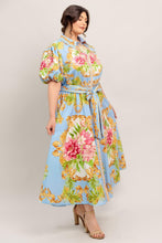 Load image into Gallery viewer, BLUE PALACE WOVEN MIDI DRESS