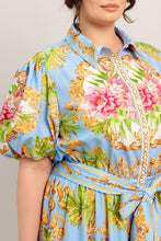 Load image into Gallery viewer, BLUE PALACE WOVEN MIDI DRESS