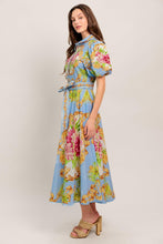 Load image into Gallery viewer, BLUE PALACE WOVEN MIDI DRESS