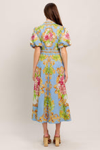 Load image into Gallery viewer, BLUE PALACE WOVEN MIDI DRESS