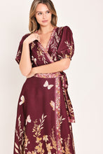 Load image into Gallery viewer, PLUM GARDEN ENCHANTMENT WOVEN MIDI DRESS