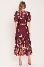 Load image into Gallery viewer, PLUM GARDEN ENCHANTMENT WOVEN MIDI DRESS
