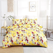 Load image into Gallery viewer, Bedding Sunshine Yellow Hummingbirds Floral Duvet Cover Set w/ Pillow Cases (JHW-925)