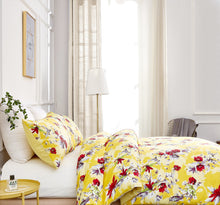 Load image into Gallery viewer, Bedding Sunshine Yellow Hummingbirds Floral Duvet Cover Set w/ Pillow Cases (JHW-925)