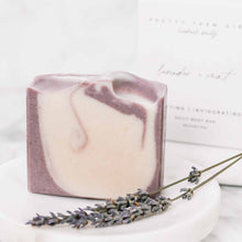 Load image into Gallery viewer, Lavender + Mint Handmade Tallow and Goat Milk Soap Bar