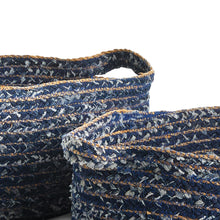 Load image into Gallery viewer, DENIM OVAL BASKETS, SET OF 2