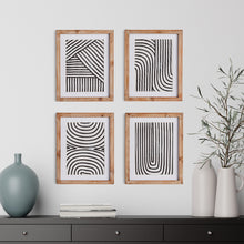 Load image into Gallery viewer, ACHROMATIC LINEAR PETITE PRINTS, SET OF 4