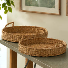 Load image into Gallery viewer, SEAGRASS ROUND TRAYS, SET OF 2