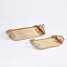 Load image into Gallery viewer, POMEGRANATE BRANCH DECORATIVE TRAYS, SET OF 2