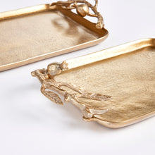 Load image into Gallery viewer, POMEGRANATE BRANCH DECORATIVE TRAYS, SET OF 2