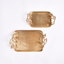 Load image into Gallery viewer, POMEGRANATE BRANCH DECORATIVE TRAYS, SET OF 2