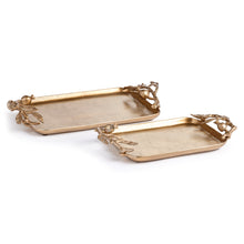 Load image into Gallery viewer, POMEGRANATE BRANCH DECORATIVE TRAYS, SET OF 2