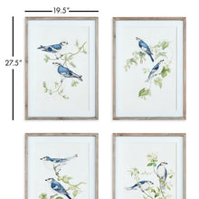 Load image into Gallery viewer, BLUE BIRDS PRINTS, SET OF 4