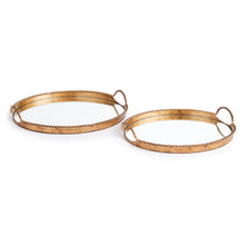Load image into Gallery viewer, BRAIDEN DECORATIVE MIRRORED TRAYS, SET OF 2