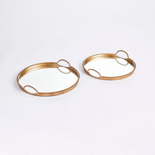 Load image into Gallery viewer, BRAIDEN DECORATIVE MIRRORED TRAYS, SET OF 2