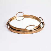 Load image into Gallery viewer, BRAIDEN DECORATIVE MIRRORED TRAYS, SET OF 2