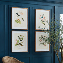 Load image into Gallery viewer, HUMMINGBIRDS WITH BLUSH BLOOMS, SET OF 4