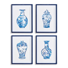Load image into Gallery viewer, ORNAMENTAL URNS IN BLUE, SET OF 4