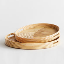 Load image into Gallery viewer, JELANI CANE ROUND TRAYS, SET OF 2